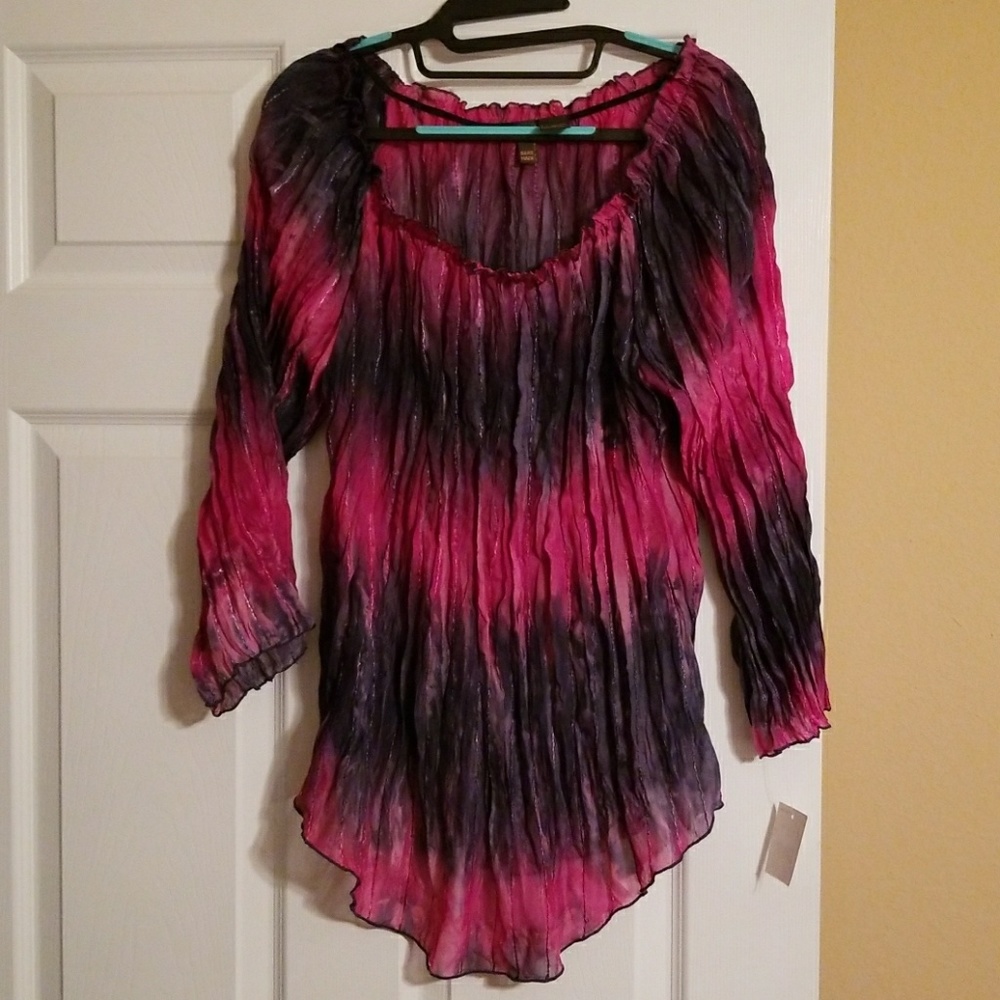 3/4 sleeve tunic, Brand New, pink and purple